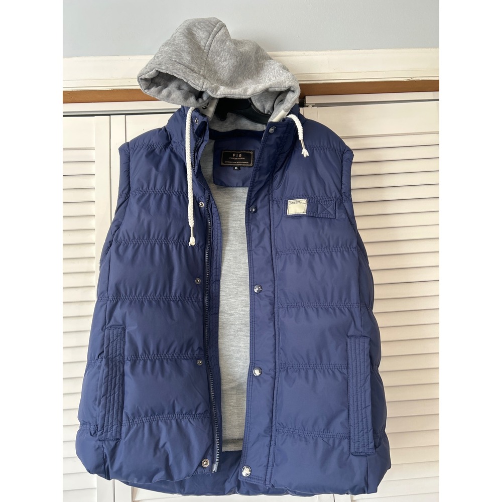 Scotch and Soda Amsteadan Men's Puffer Vest w/Hood Full Zip Blue Outerwear XL